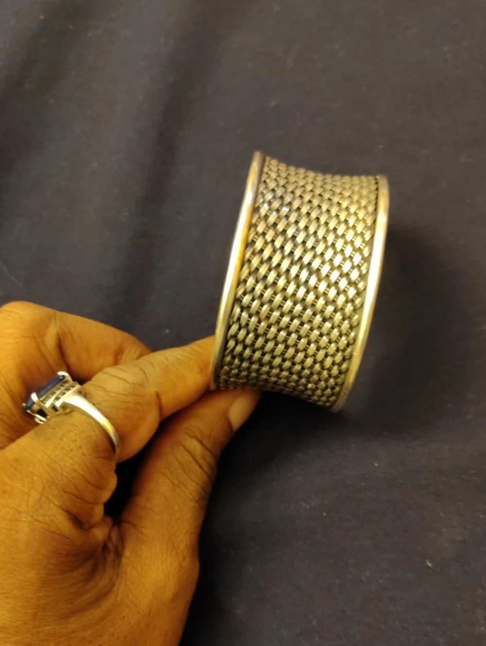 Woven Silver Cuff Bracelet